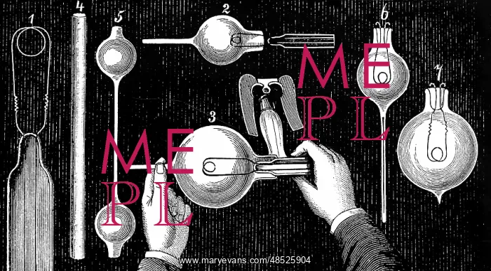 : Engraving depicting the making of incandescent light bulbs : Engraving depicting the making of incandescent light bulbs