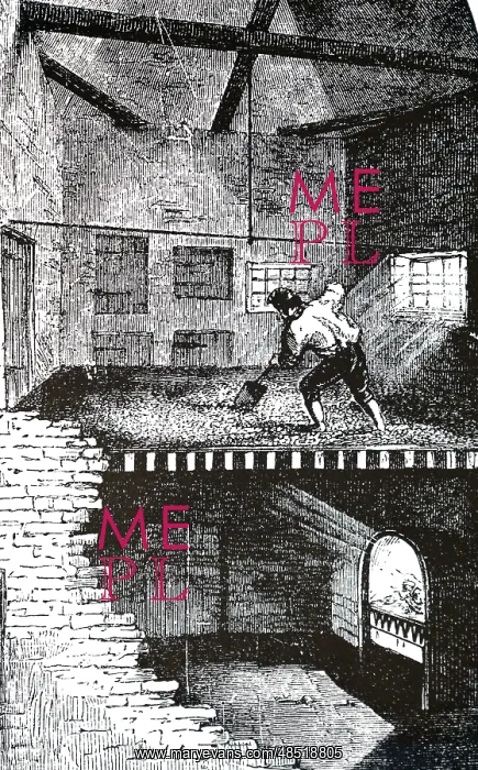 : An engraving depicting a Malting kiln, in which : An engraving depicting a Malting kiln, in which