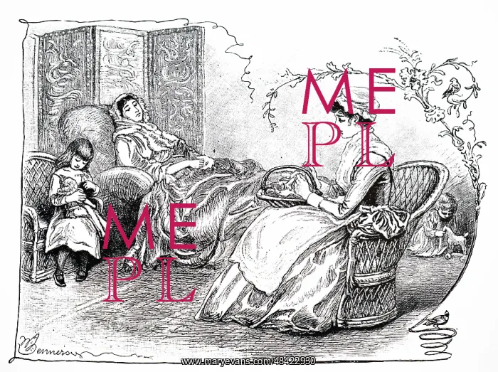 : Engraving depicting a nursemaid with her charges : Engraving depicting a nursemaid with her charges