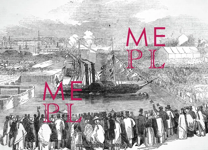 : Engraving depicting the opening of Birkenhead docks : Engraving depicting the opening of Birkenhead docks