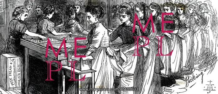 : An engraving depicting the packing room at Peek : An engraving depicting the packing room at Peek