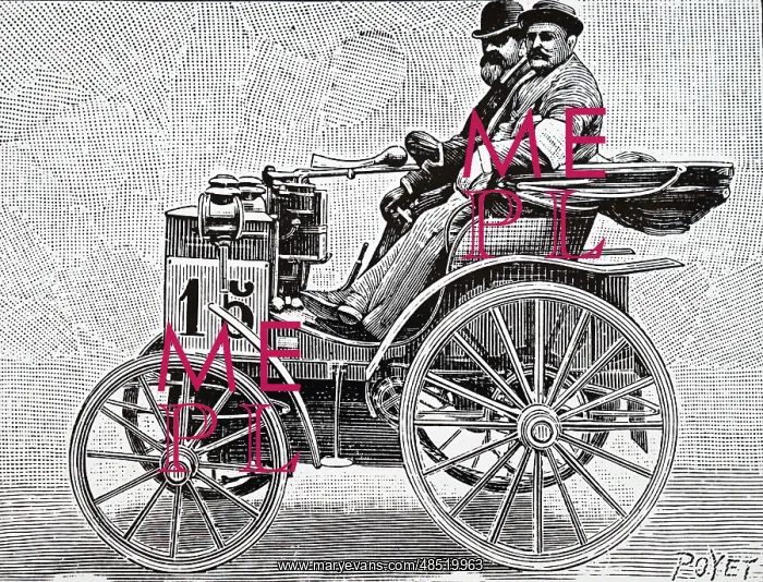 : An engraving depicting Panhard and Levassor's car : An engraving depicting Panhard and Levassor's car
