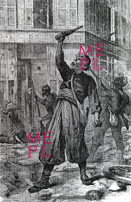: An engraving depicting the Paris Commune : An engraving depicting the Paris Commune