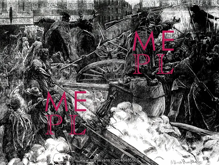 : An engraving depicting the Paris Commune : An engraving depicting the Paris Commune