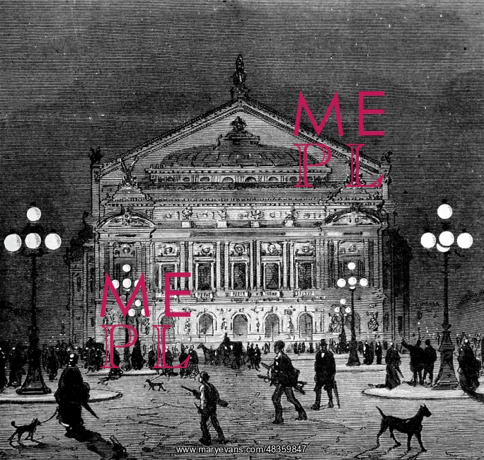 : Engraving depicting the Place de l'Opera, Paris : Engraving depicting the Place de l'Opera, Paris