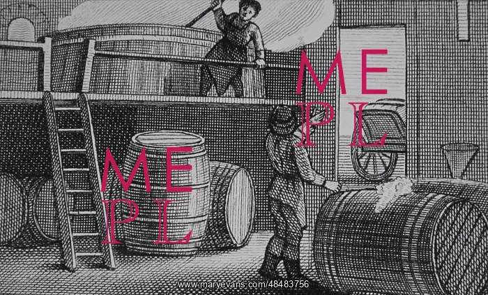 : An engraving depicting the process of making beer : An engraving depicting the process of making beer