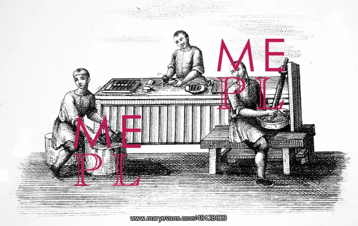 : Engraving depicting the process of making Indian ink : Engraving depicting the process of making Indian ink