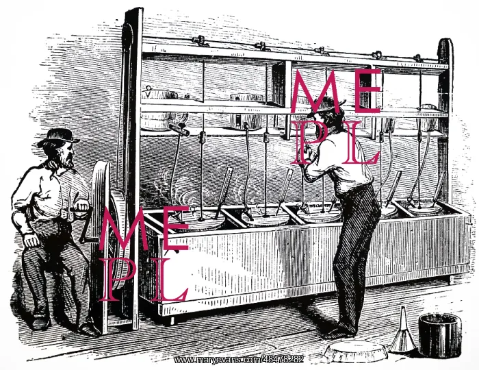 : An engraving depicting the process of making Nitro-glycerine : An engraving depicting the process of making Nitro-glycerine