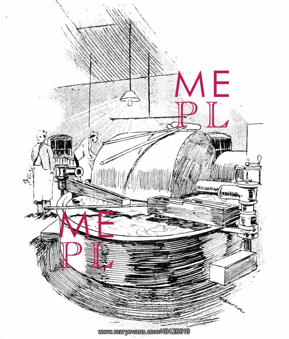: Engraving depicting the process of papermaking : Engraving depicting the process of papermaking