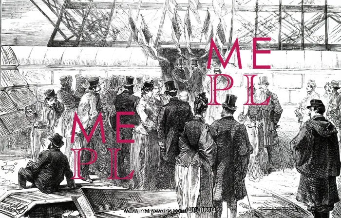 : An engraving depicting a reception marking the : An engraving depicting a reception marking the