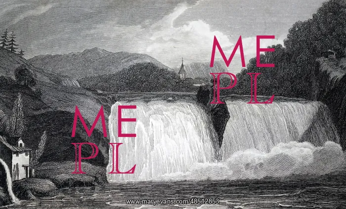 : An engraving depicting the Rhine Falls : An engraving depicting the Rhine Falls