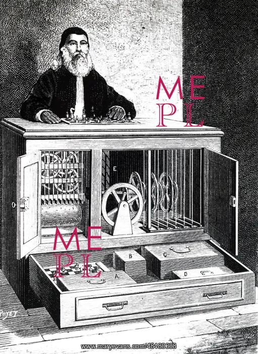 : An engraving depicting Robert Houdin's automaton : An engraving depicting Robert Houdin's automaton