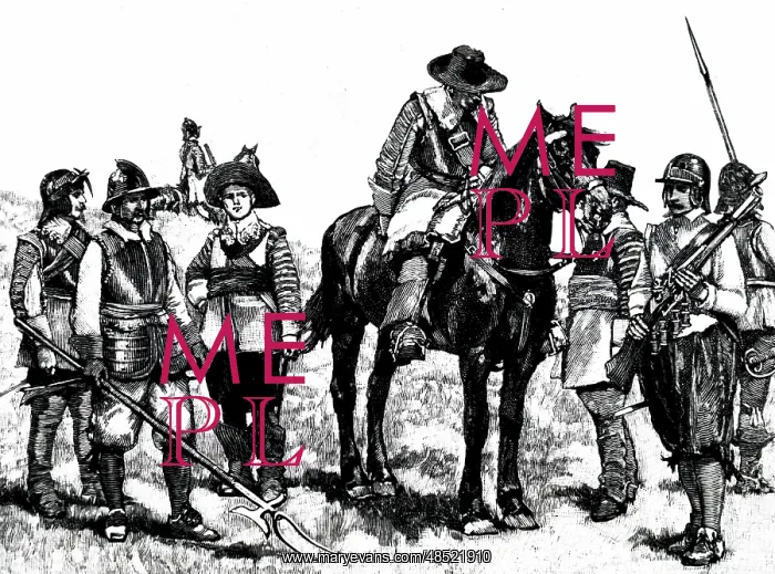 : An engraving depicting the Roundhead troops : An engraving depicting the Roundhead troops