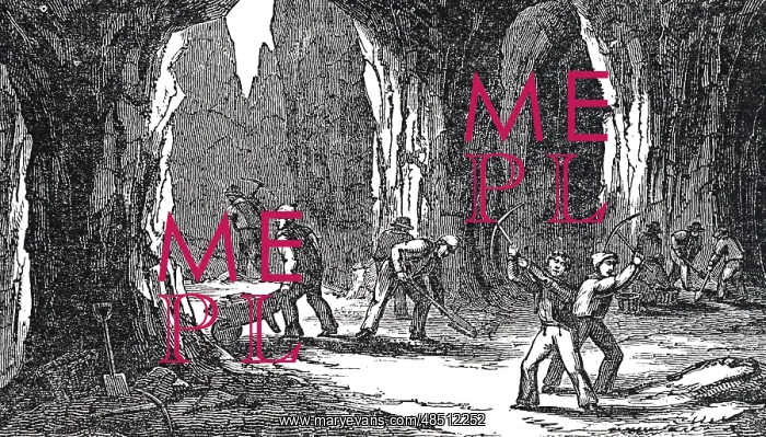 : An engraving depicting a salt mine : An engraving depicting a salt mine