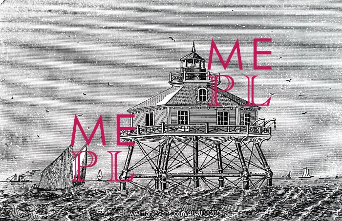 : An engraving depicting a screw-pile lighthouse : An engraving depicting a screw-pile lighthouse