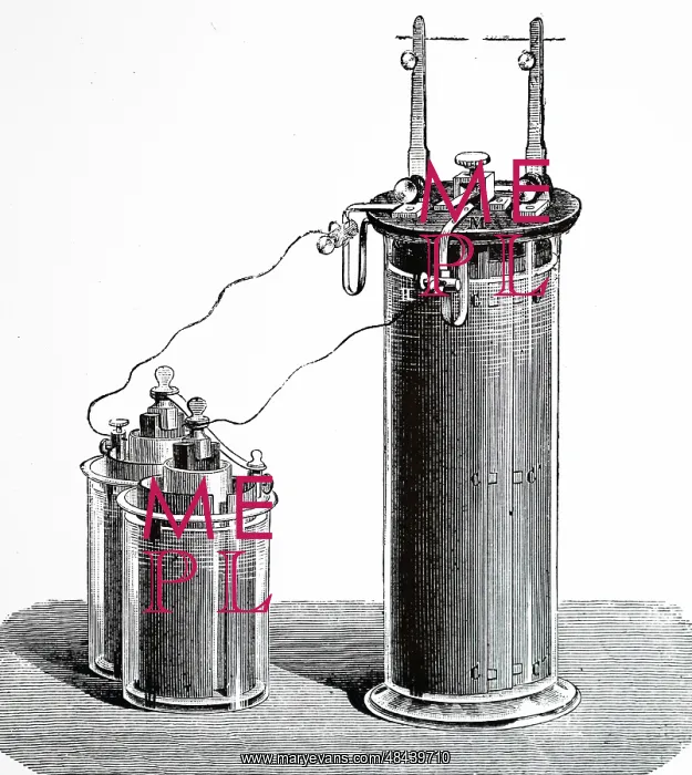 : Engraving depicting a secondary battery : Engraving depicting a secondary battery
