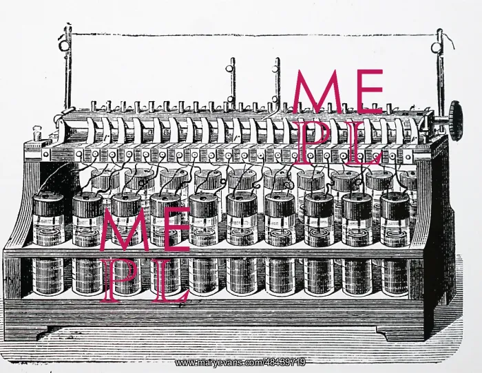 : Engraving depicting a secondary battery : Engraving depicting a secondary battery