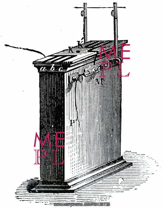: Engraving depicting a secondary battery : Engraving depicting a secondary battery