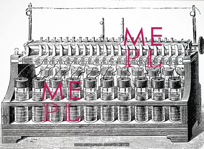 : Engraving depicting a secondary battery : Engraving depicting a secondary battery