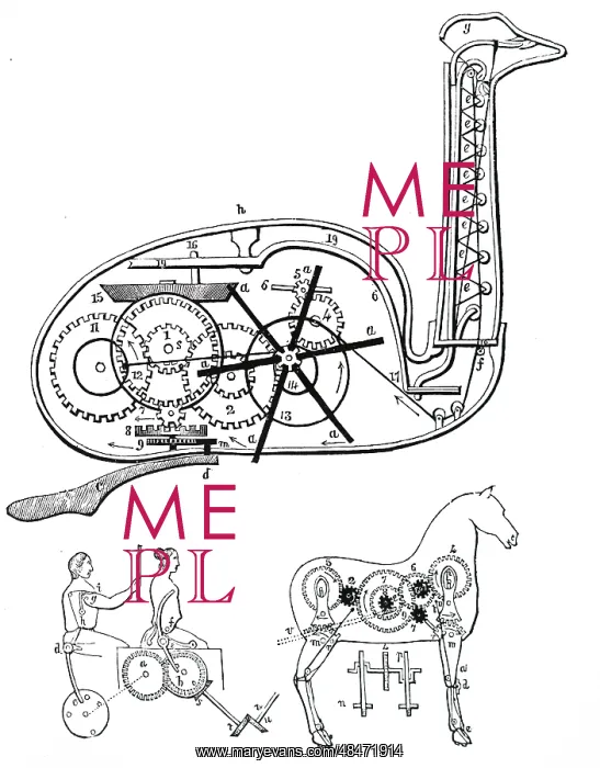 : An engraving depicting a sectional view of a clockwork : An engraving depicting a sectional view of a clockwork