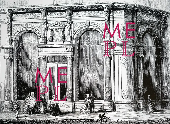 : Engraving depicting a shop front : Engraving depicting a shop front