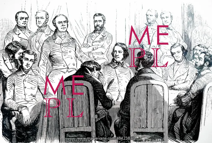 : An engraving depicting the sitting of the Commission : An engraving depicting the sitting of the Commission