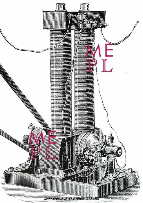  : Engraving depicting a small Edison dynamo