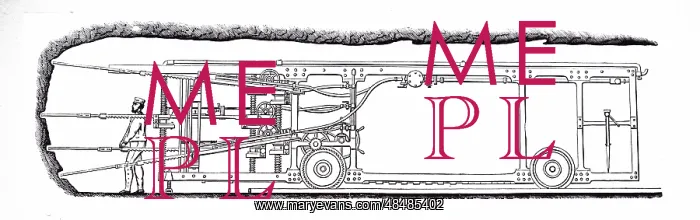 : Engraving depicting a Sommeiller drilling machine : Engraving depicting a Sommeiller drilling machine