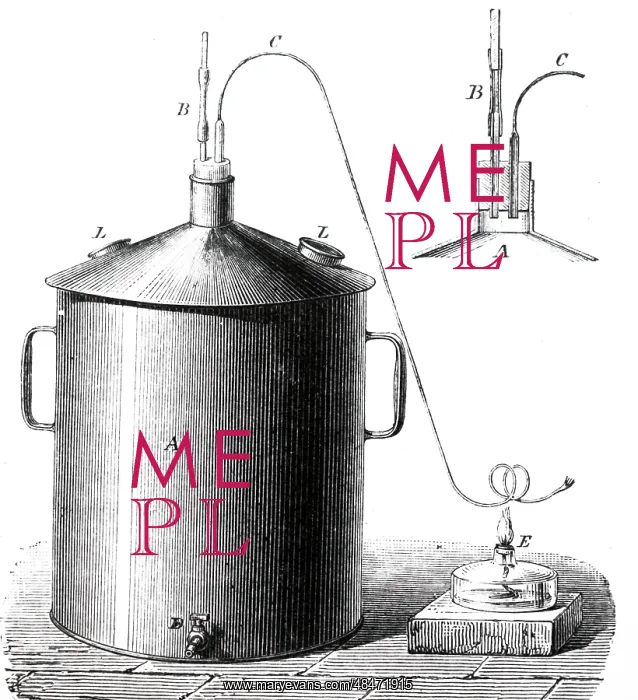 : An engraving depicting a can and stopper used : An engraving depicting a can and stopper used