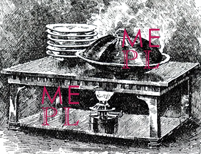 : An engraving depicting a table heater : An engraving depicting a table heater
