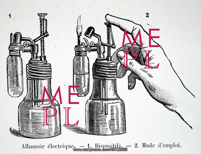 : Engraving depicting a table lighter : Engraving depicting a table lighter