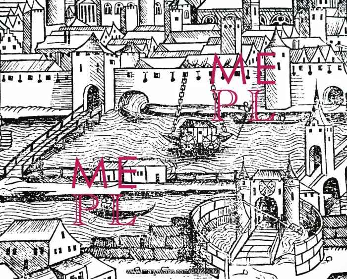 : An engraving depicting a mill used for grinding corn : An engraving depicting a mill used for grinding corn