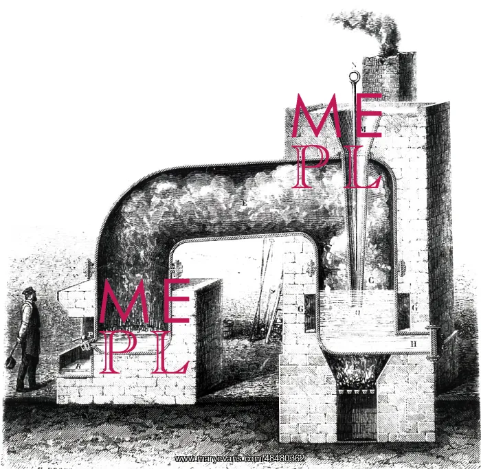 : An engraving depicting a still used for the purification : An engraving depicting a still used for the purification