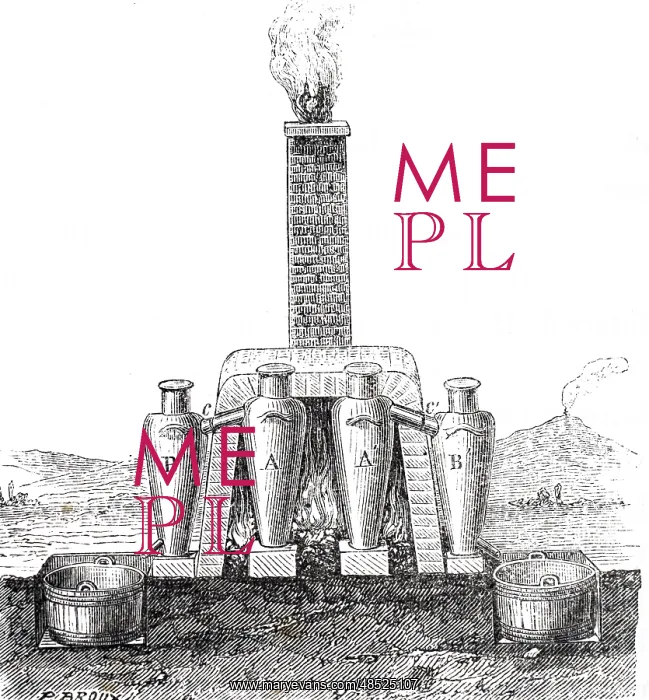 : An engraving depicting a still used for the purification : An engraving depicting a still used for the purification