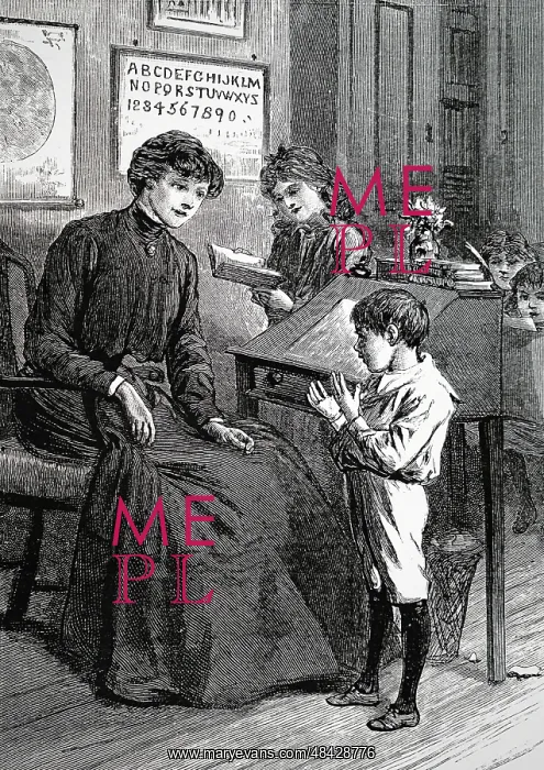 : Engraving depicting a young boy counting : Engraving depicting a young boy counting