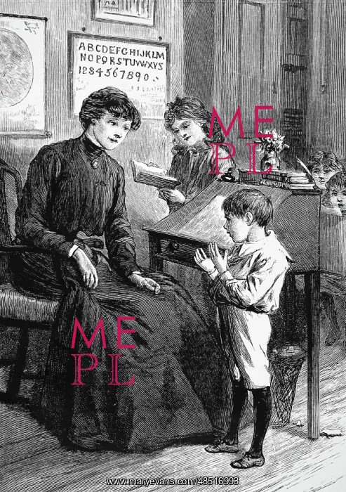 : Engraving depicting a young boy counting : Engraving depicting a young boy counting