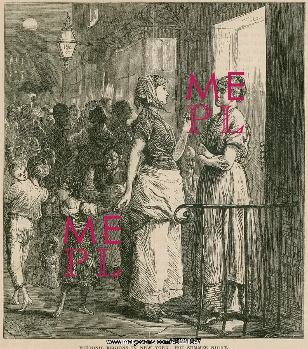 : Engraving of a hot summer night in the German ? : Engraving of a hot summer night in the German ?