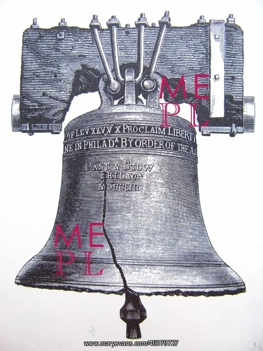: Engraving of the Liberty Bell, US : Engraving of the Liberty Bell, US
