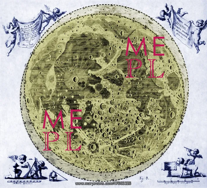 : Engraving of Moon, 1645 : Engraving of Moon, 1645