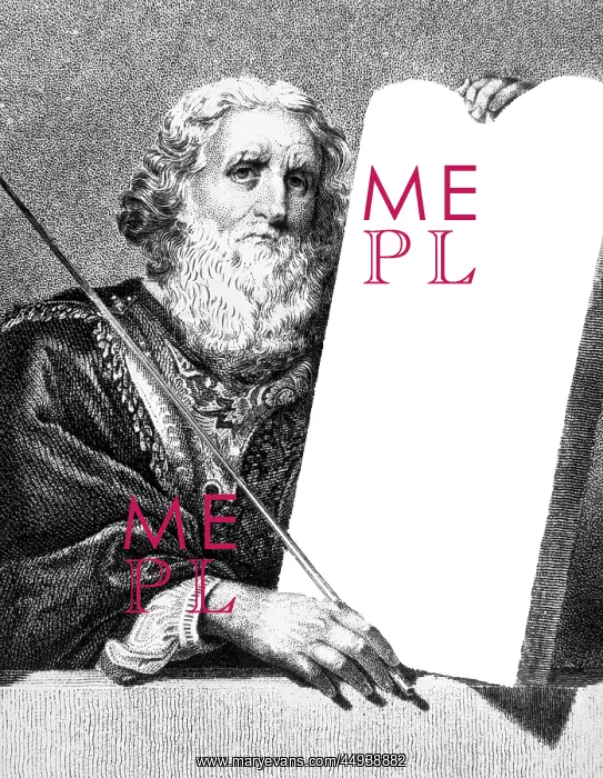  : Engraving Of Moses Holding Stone