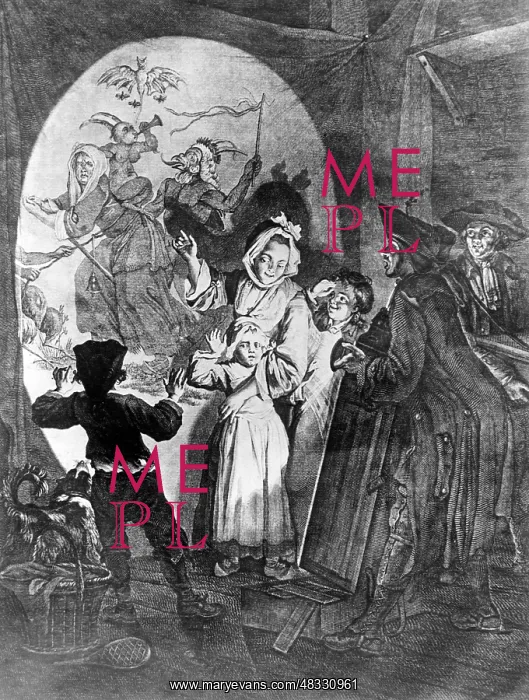 : Engraving with the title La Lanterne Magique : Engraving with the title La Lanterne Magique