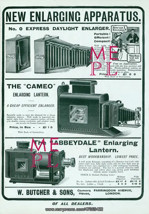 : Enlarging lantern advertisement 1905 : Enlarging lantern advertisement 1905