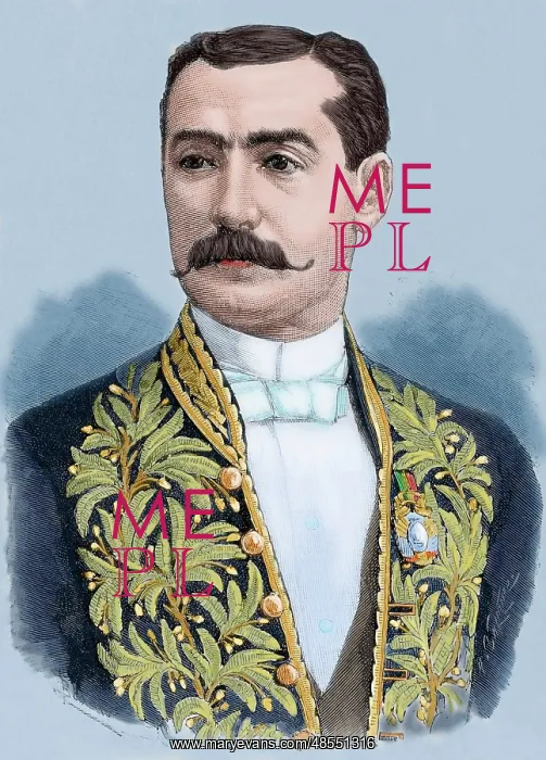 : Enrique Borda (b.1849). Colored engraving : Enrique Borda (b.1849). Colored engraving
