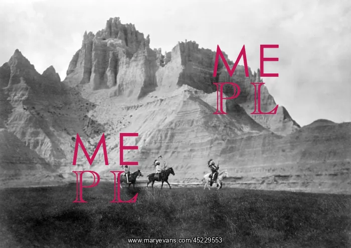 : Entering the Badlands, Three Sioux Indians ? : Entering the Badlands, Three Sioux Indians ?