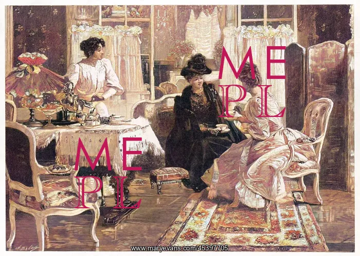 : Entertaining a visitor to afternoon tea : Entertaining a visitor to afternoon tea