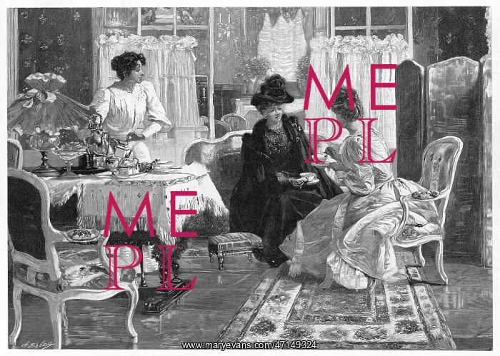 : Entertaining a visitor to afternoon tea : Entertaining a visitor to afternoon tea