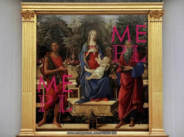 : Enthroned Maria with Child with John the Baptist and John th : Enthroned Maria with Child with John the Baptist and John th
