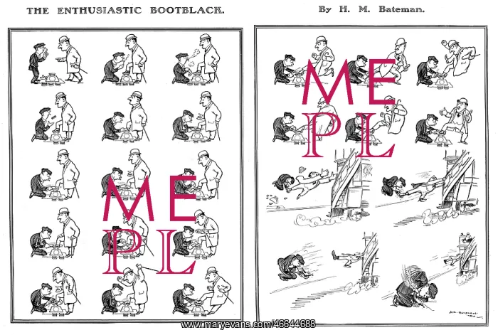 : The Enthusiastic Bootblack by H M Bateman : The Enthusiastic Bootblack by H M Bateman