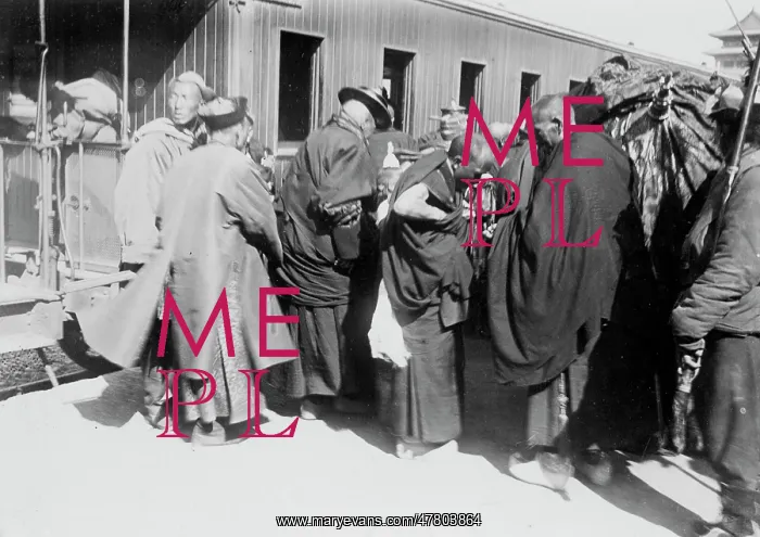 : Entourage of Dalai Lama, Peking, Beijing, China 1908 : Entourage of Dalai Lama, Peking, Beijing, China 1908