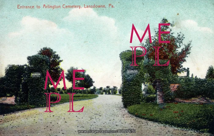 : The Entrance to Arlington Cemetery, Lansdowne, Pennsylvania : The Entrance to Arlington Cemetery, Lansdowne, Pennsylvania